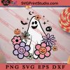 Floral Ghost SVG, Ghost SVG, Floral Flower SVG EPS DXF PNG Digital Download