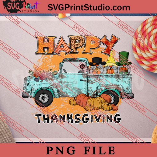 HAPPY THANKSGIVING Gnome Farmer PNG, Thanksgiving PNG, Autumn Digital Download