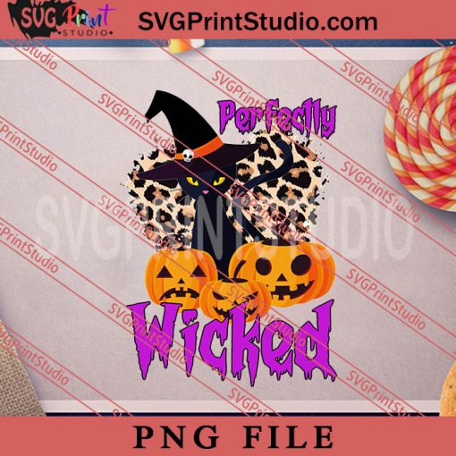 Perfectly Wicked Black Cat PNG, Cat PNG, Happy Halloween PNG Digital Download