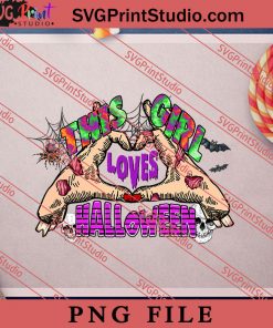 This girl loves Halloween Sublimation PNG, Halloween PNG, Witch PNG Digital Download