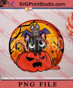 Witch Pumpkin Halloween PNG, Cat PNG, Happy Halloween PNG Digital Download