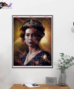 Young Queen Elizabeth II Oil Painting Wall Art Print, Poster Print, Artwork Print Poster