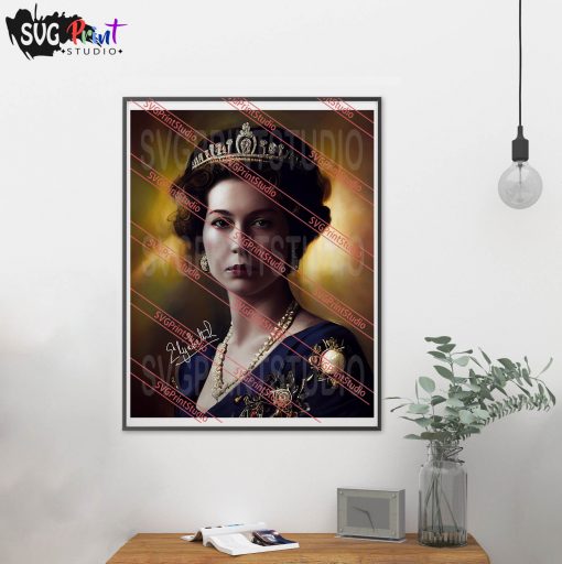 Young Queen Elizabeth II Oil Painting Wall Art Print, Poster Print, Artwork Print Poster