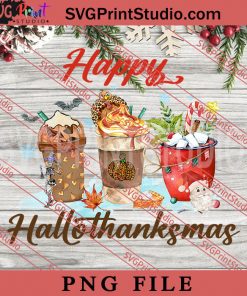 Happy Hallothanksmas PNG, Coffee PNG, Merry Christmas PNG Digital Download
