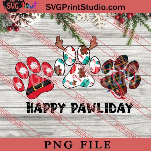 Happy Pawliday PNG, Merry Christmas PNG, Animals PNG Digital Download