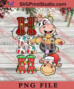 Ho Ho Ho Cows PNG, Merry Christmas PNG, Animals PNG Digital Download