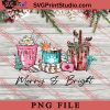 Merry And Bright Coffee Nurse PNG, Merry Christmas PNG, Nurse PNG Digital Download