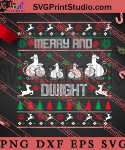 Merry And Dwight SVG, Merry Christmas SVG, Christmas Sweater SVG EPS DXF PNG Digital Download