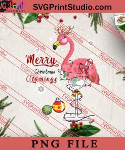 Merry Christmas Flamingo PNG, Merry Christmas PNG, Animals PNG Digital Download