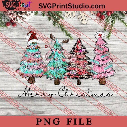 Merry Christmas Nurse Tree PNG, Merry Christmas PNG, Nurse PNG Digital Download