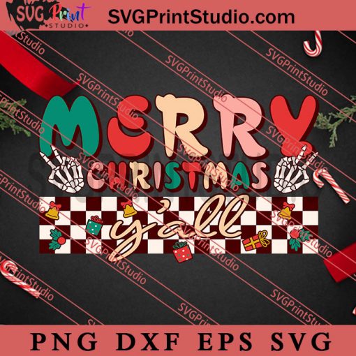 Merry Christmas Yall SVG, Merry Christmas SVG, Xmas SVG EPS DXF PNG Digital Download
