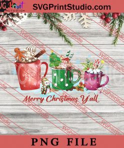 Merry Christmas Yall PNG, Coffee PNG, Merry Christmas PNG Digital Download