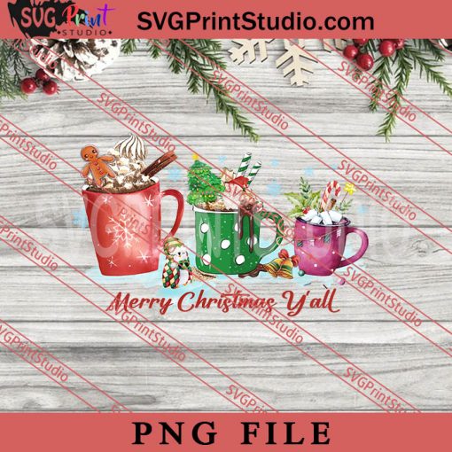 Merry Christmas Yall PNG, Coffee PNG, Merry Christmas PNG Digital Download