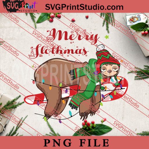 Merry Slothmas PNG, Merry Christmas PNG, Animals PNG Digital Download
