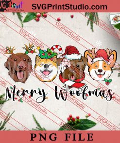 Merry Woofmas Dogs PNG, Merry Christmas PNG, Animals PNG Digital Download