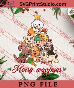 Merry Woofmas Tree PNG, Merry Christmas PNG, Animals PNG Digital Download