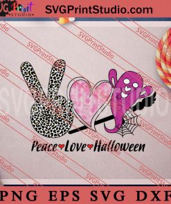 Peace Love Halloween Boo SVG, Happy Halloween SVG, Witch SVG EPS DXF PNG Digital Download