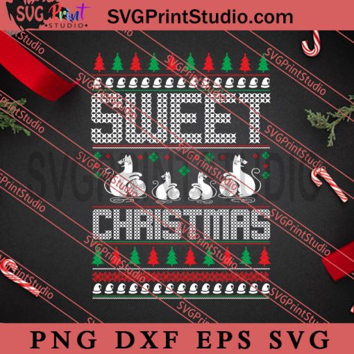 Sweet Christmas SVG, Merry Christmas SVG, Christmas Sweater SVG EPS DXF PNG Digital Download