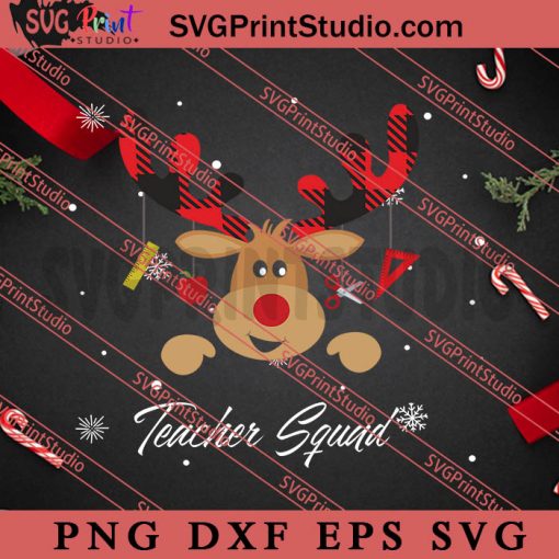 Bleached Teacher Squad Reindeer SVG, Christmas Gift SVG PNG EPS DXF Silhouette Cut Files