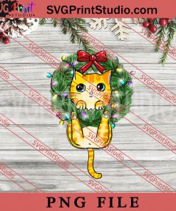 Cat Christmas PNG, Merry Christmas PNG, Funny Cat PNG Digital Download