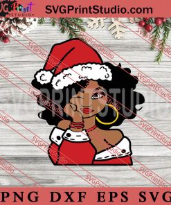 Christmas Afro woman SVG, Merry Christmas SVG, Xmas SVG EPS DXF PNG Digital Download