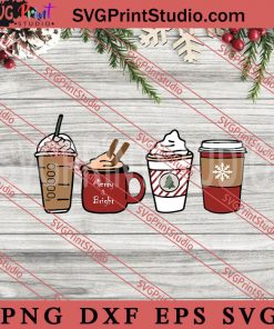 Christmas Coffee SVG, Merry Christmas SVG, Xmas SVG EPS DXF PNG Digital Download