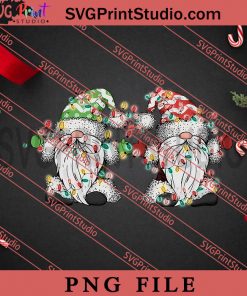 Christmas Gnome Sublimation Lights PNG, Merry Christmas PNG, Gnome PNG Digital Download