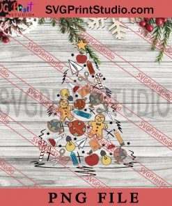 Christmas Teacher Tree PNG, Merry Christmas PNG, Teacher PNG Digital Download