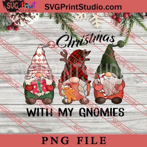 Christmas With My Gnomies Sublimation PNG, Merry Christmas PNG, Gnome PNG Digital Download