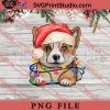 Corgi Christmas Tree Lights PNG, Merry Christmas PNG, Dog PNG Digital Download