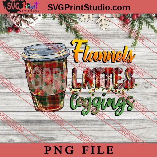 Flannels Lattes Leggings Sublimation PNG, Merry Christmas PNG, Gnome PNG Digital Download