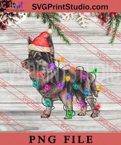 German Shepherd Christmas Tree Lights PNG, Merry Christmas PNG, Dog PNG Digital Download