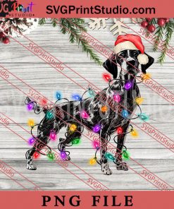 German Shorthaired Christmas Tree Lights PNG, Merry Christmas PNG, Dog PNG Digital Download