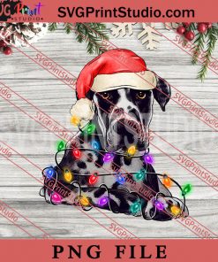 Great Dane Christmas Tree Lights PNG, Merry Christmas PNG, Dog PNG Digital Download
