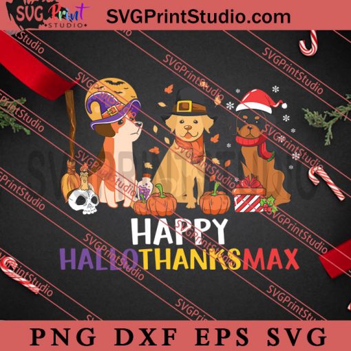 Happy Hallothanksmas Dachshund Dog SVG, Merry Christmas SVG, Dog Christmas SVG EPS DXF PNG Digital Download