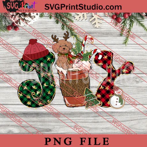 Joy Poodle PNG, Merry Christmas PNG, Dog PNG Digital Download
