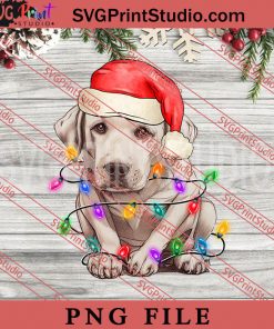Labrador Retriever Christmas Tree Lights PNG, Merry Christmas PNG, Dog PNG Digital Download