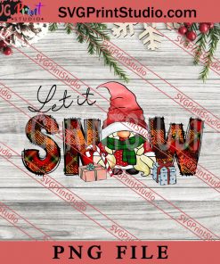 Let it snow Buffalo Plaid PNG, Merry Christmas PNG, Gnome PNG Digital Download