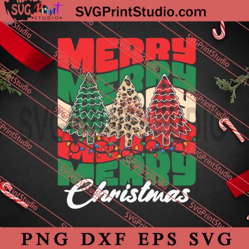 Merry Christmas Leopard Buffalo Red SVG, Christmas Gift SVG, Leopard SVG PNG EPS DXF Silhouette Cut Files