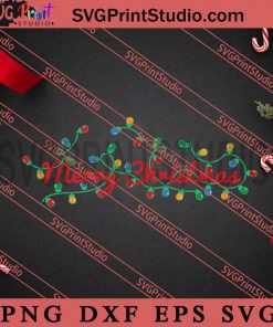 Merry Christmas Lights SVG, Christmas Gift SVG, Leopard SVG PNG EPS DXF Silhouette Cut Files