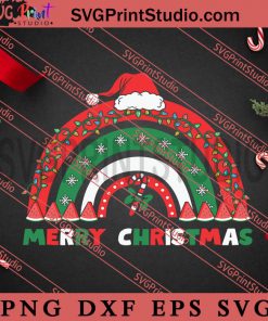 Merry Christmas Watermelon Rainbow SVG, Christmas Gift SVG, Leopard SVG PNG EPS DXF Silhouette Cut Files