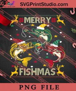 Merry Fishmas Santa Claus PNG, Merry Christmas PNG, Fishing PNG Digital Download