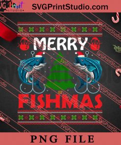 Merry Fishmas Tree PNG, Merry Christmas PNG, Fishing PNG Digital Download