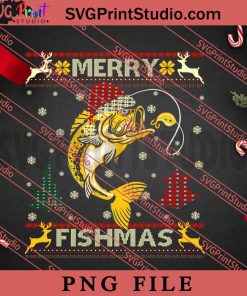Merry Fishmas Tree PNG, Merry Christmas PNG, Fishing PNG Digital Download