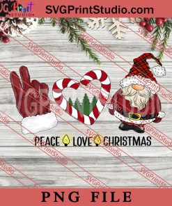 Peace Love Christmas PNG, Merry Christmas PNG, Gnome PNG Digital Download