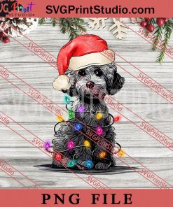 Poodle Christmas Tree Lights PNG, Merry Christmas PNG, Dog PNG Digital Download