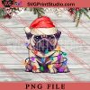 Pug Christmas Tree Lights PNG, Merry Christmas PNG, Dog PNG Digital Download