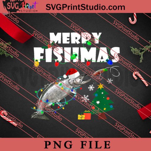 Salmon Steelhead Merry Fishmas Christmas King Trout Fishing PNG, Merry Christmas PNG, Fishing PNG Digital Download