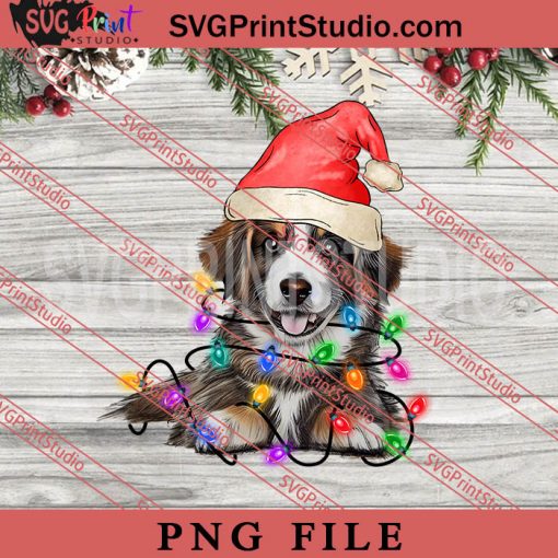 Shepherd Christmas Tree Lights PNG, Merry Christmas PNG, Dog PNG Digital Download