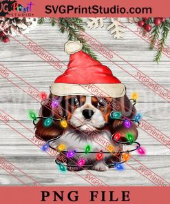 Spaniel Christmas Tree Lights PNG, Merry Christmas PNG, Dog PNG Digital Download
